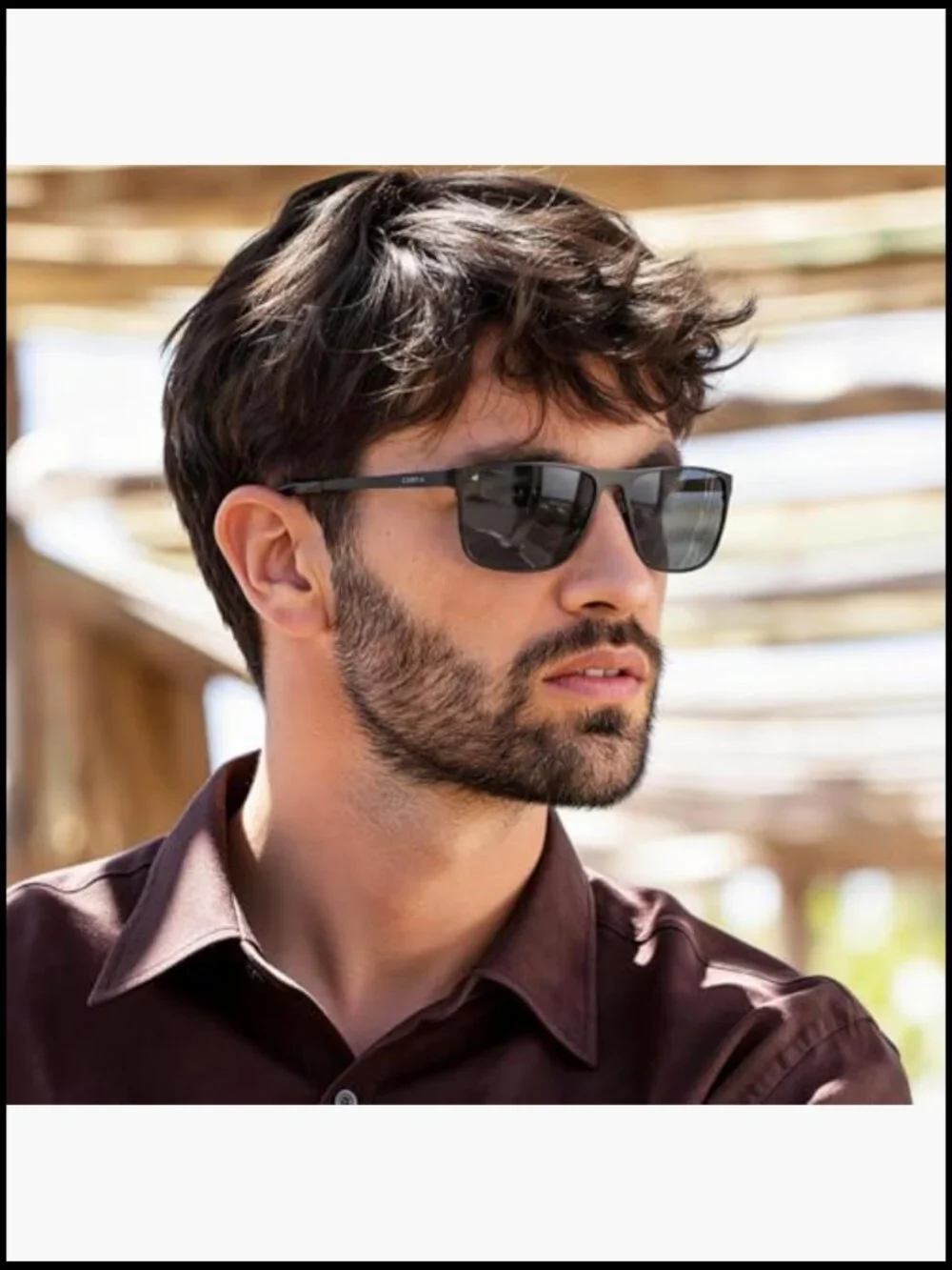 Spring Hinge Metal Polarized Sunglasses UV Protection Lightweight Square Sun